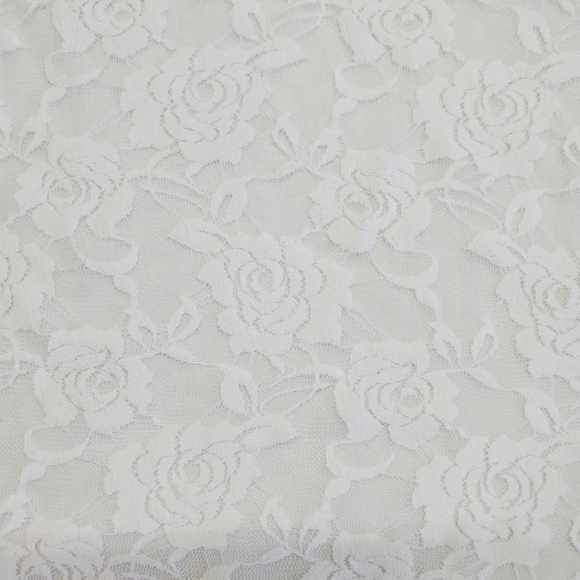 Women's Infinity Scarf White Floral Lace Lightweight All Season Scarf - Picture 11 of 12